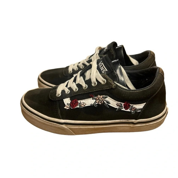 Vans Ward Low Top Floral Embroidery Youth Skate Shoes/Sneakers - Missy Size 2.0 - Picture 5 of 9